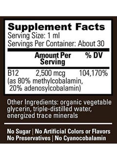 global healing center Vegansafe B12 2500 Mcg Organic Sublingual Liquid Drops; 2In1 Methylcobalamin & Adenosylcobalamin Blend For Energy Mood And Heart Health 1 Fl Oz (2Pack)  - Image 4