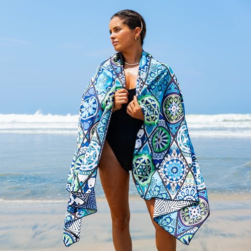 Elite Trend Quick Dry Towel Extra Large 78x35 Inch - Microfiber Beach Towel - Perfect for Beach, Travel, Swimming, Pool, Yoga, Hiking, Camping - Lightweight, Fast Drying, Compact for Adults (Fishes) - Image 4