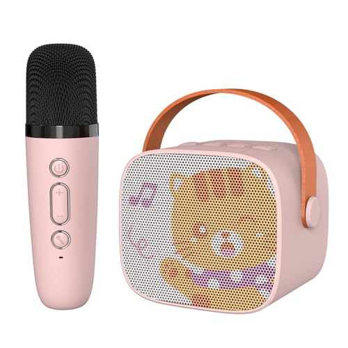 Snowall Mini Karaoke Machine for Kids Portable Bluetooth Speaker with Wireless MicrophoneKids Music Player Toys for Girls and Boys34 5 6 7 8 Years Old Teens Birthday PinkCat - Image 1