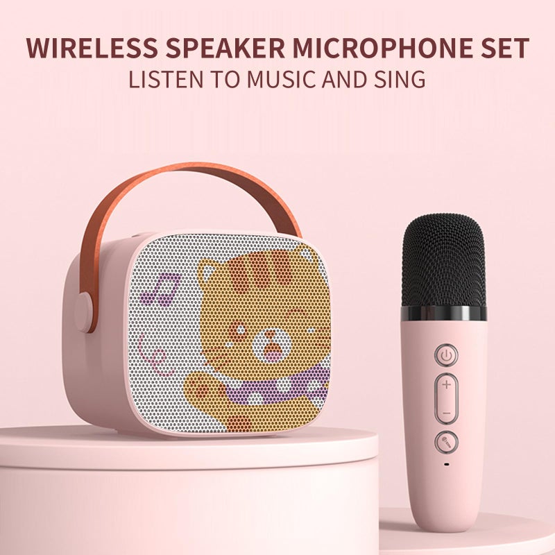 Snowall Mini Karaoke Machine for Kids Portable Bluetooth Speaker with Wireless MicrophoneKids Music Player Toys for Girls and Boys34 5 6 7 8 Years Old Teens Birthday PinkCat - Image 3