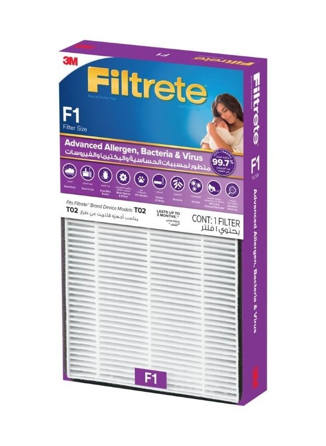 FILTRETE - 3M Filtrete F1 Advance Allergen Bacteria And Virus Reduction Filter - Image 1