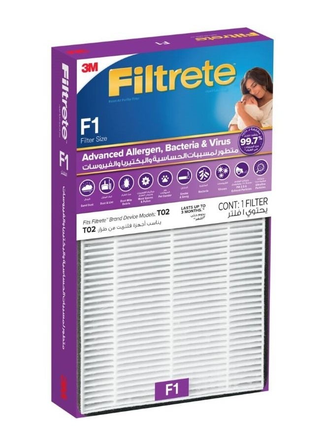 FILTRETE - 3M Filtrete F1 Advance Allergen Bacteria And Virus Reduction Filter - Image 1