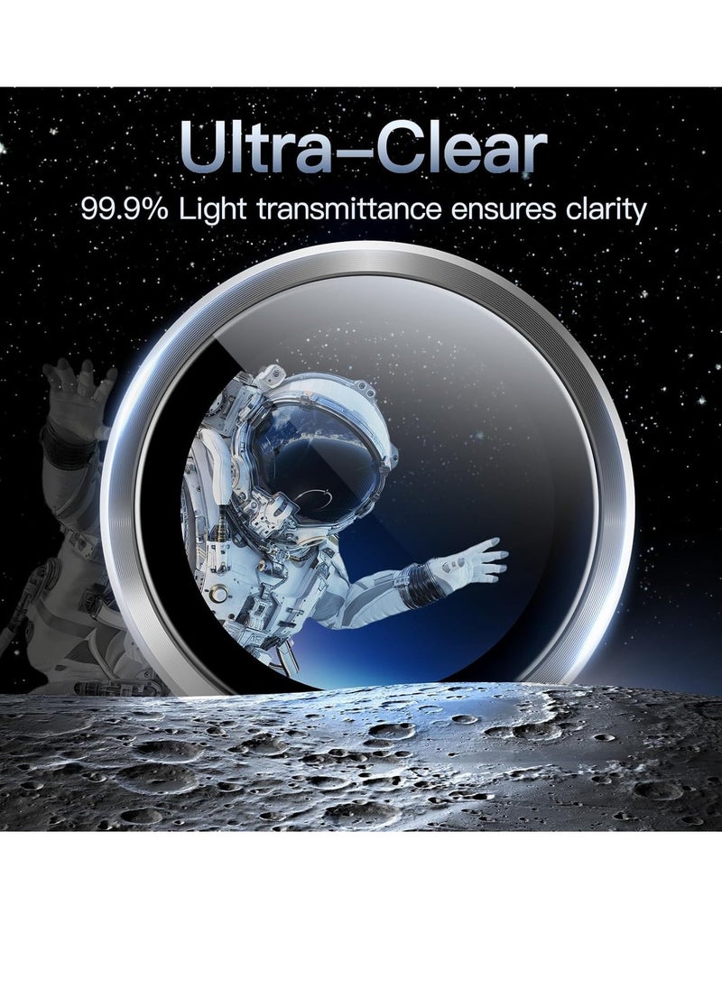 Raxoom Camera Lens Protector for iPhone 15 Pro 6.1-Inch and iPhone 15 Pro Max 6.7-Inch, 9H Tempered Glass Metal Individual Ring Cover, HD Clear, 3-Pack (White) - Image 5