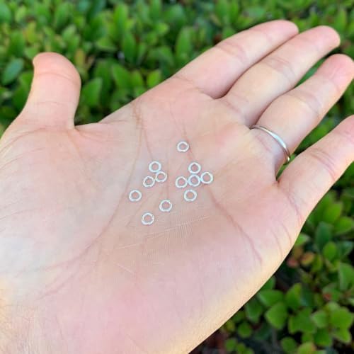 Adabele 100pcs Adabele Authentic Sterling Silver Open Jump Rings 4mm (0.16 inch) Small O Ring Connector (Wire 0.8mm/20 Gauge) for DIY Craft Jewelry Making SS77-4 - Image 2