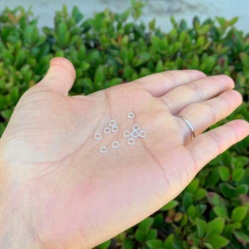 Adabele 100pcs Adabele Authentic Sterling Silver Open Jump Rings 4mm (0.16 inch) Small O Ring Connector (Wire 0.8mm/20 Gauge) for DIY Craft Jewelry Making SS77-4 - Image 3