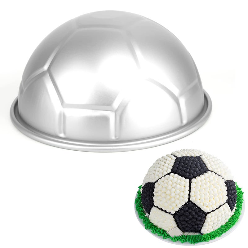 8 inches Football Cake Pan Soccer Cake Pan DIY 3D Birthday Cake Pan Aluminum Ball Cake Molds Nonstick Baking Tool