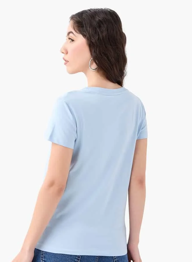 SP Characters Tom and Jerry Print T-shirt with Short Sleeves and Crew Neck