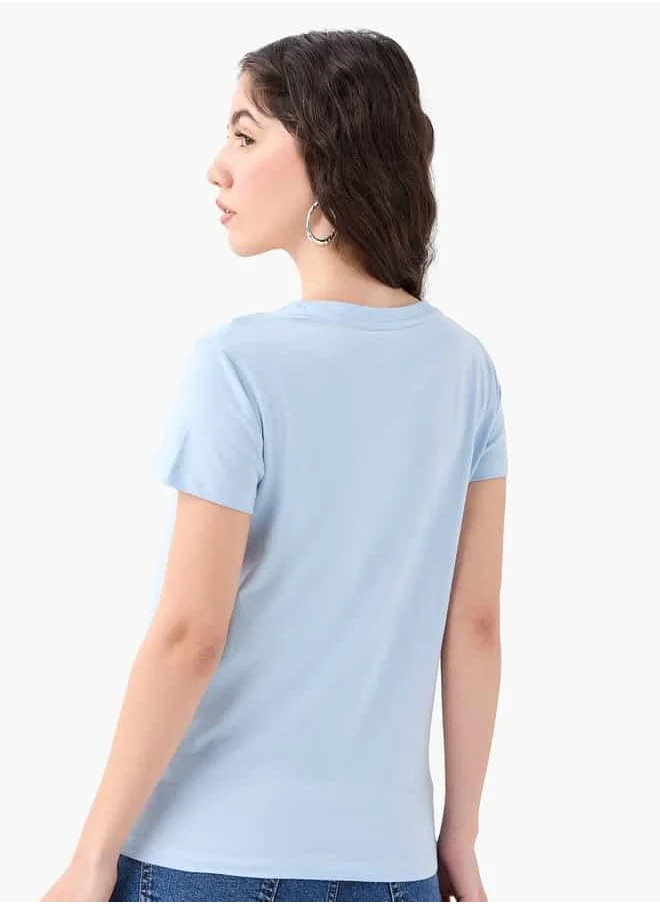 SP Characters Tom and Jerry Print T-shirt with Short Sleeves and Crew Neck