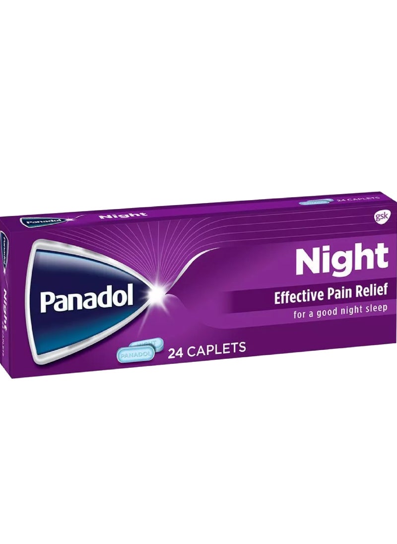 Panadol Night 24 Caplets Effective Pain Relief 