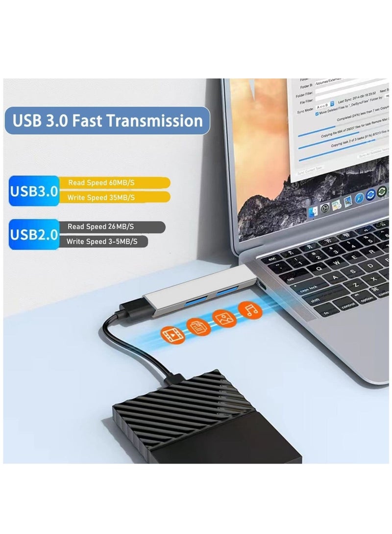 Captaintech USB 3.0 Hub, Aluminium 3-Port USB Hub USB Splitter USB Expander for Laptop, Desktop, Xbox, Flash Drive, HDD,Printer, Camera,Keyborad, Mouse - Image 4