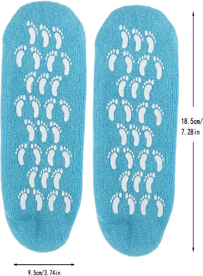 Vn care Silicone Socks for Women, Crack Heel Repair Socks, Spa Gel Socks for Women, Silicon Socks, Silicone Socks for Men, Foot Hydration Socks Vitamin E-Multicolour (Blue) - Image 2