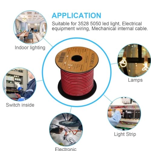 SNOOGG 20 Pack i Type 2 pin LED Strip connectors with 6 inch 2 core Extension Cable Solderless for COB/SMD 2835 3528 Single Color LED Strips Unwired Gapless led Strip Adapter Extension - Image 3