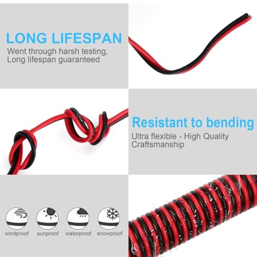 SNOOGG 20 Pack i Type 2 pin LED Strip connectors with 6 inch 2 core Extension Cable Solderless for COB/SMD 2835 3528 Single Color LED Strips Unwired Gapless led Strip Adapter Extension - Image 5