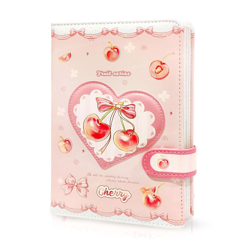FunBlast Diary for Girls – Kawaii Journal Diary for Scrapbooking, Cute Notepad for Students, Stationery Diaries for Writing & Drawing, Birthday Gift for Kids (196 Pages) (Cherry) - Image 1