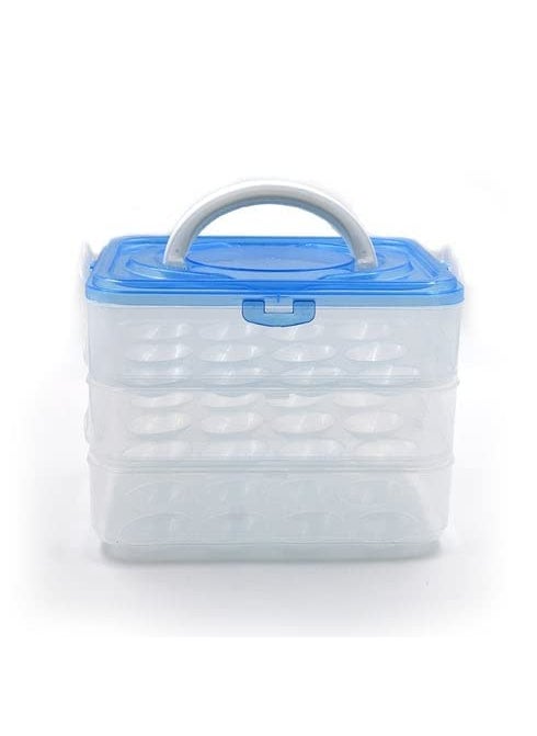 SONIQE DEVICE OF SQ SONIQE Egg Box 36 Grid Plastic Egg Tray Box Holder Basket Stand Organizer Tray Holder Box with lid for Fridge Kitchen Home MulticolorPack of 1  - Image 1