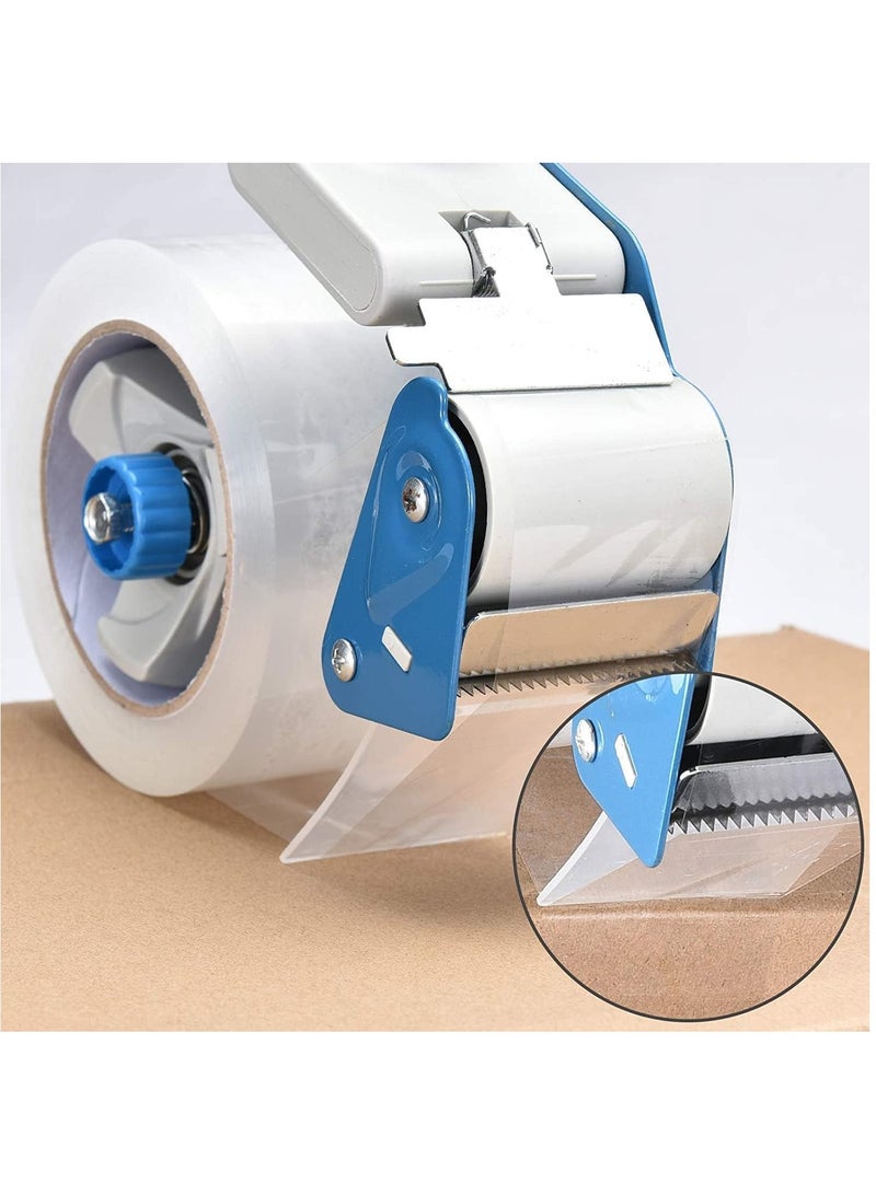 Rubik Packing Tape Dispenser with 150 Yards x 5 cm Clear Tape Roll, Hand-Held Industrial Side Loading Tape Dispenser for Commercial Packaging, Shipping, Moving, Carton and Box Sealing (Blue/Black) - Image 4