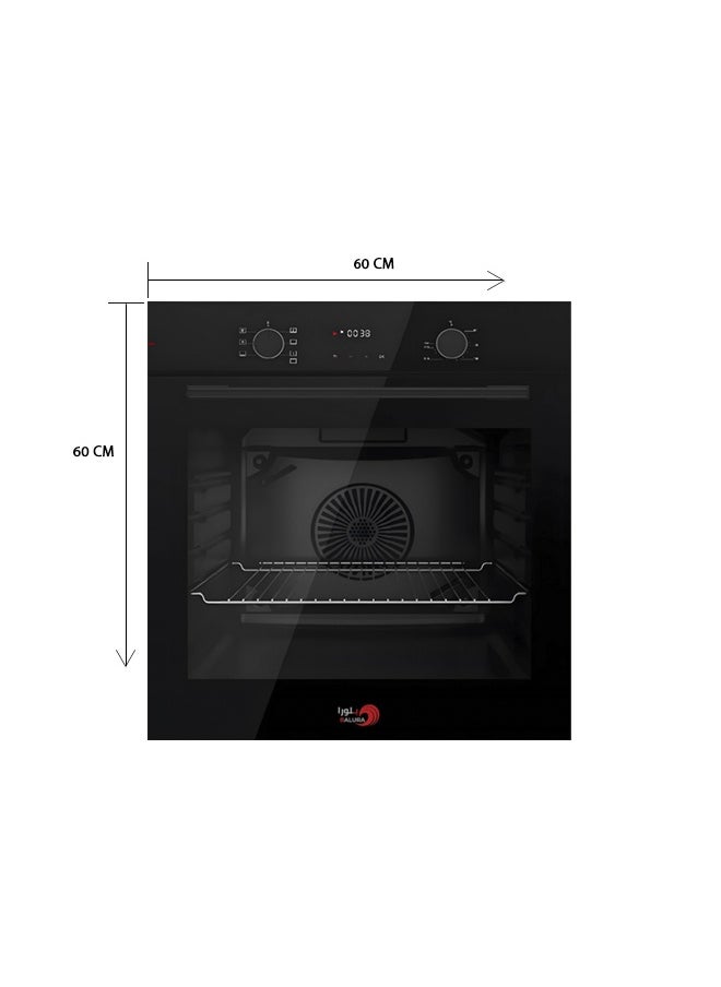 Balura Built-in electric oven - 60 x 60 cm - 7 cooking functions - 72 liters - Made in Türkiye - Black - PL 607 B/D  - Image 4