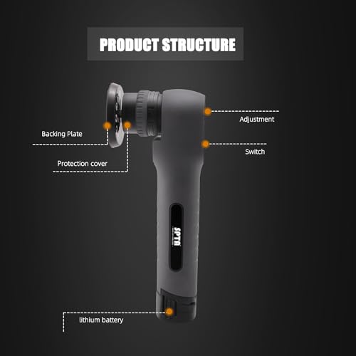 SPTA Cordless Mini Polisher, SPTA 12V Cordless Polisher for Detailed Polishing, Cordless Car Buffer Polisher, RO&DA Buffer Polisher with Mini Polishing Pads and Wool Pads for Polishing, Sanding, Cleaning - Image 3