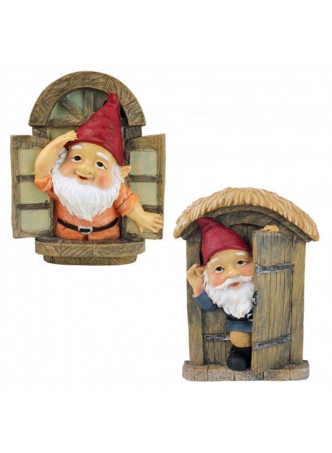 Design Toscano QL94281 Knothole Welcome Gnomes Garden Tree Sculptures, full color - Image 1