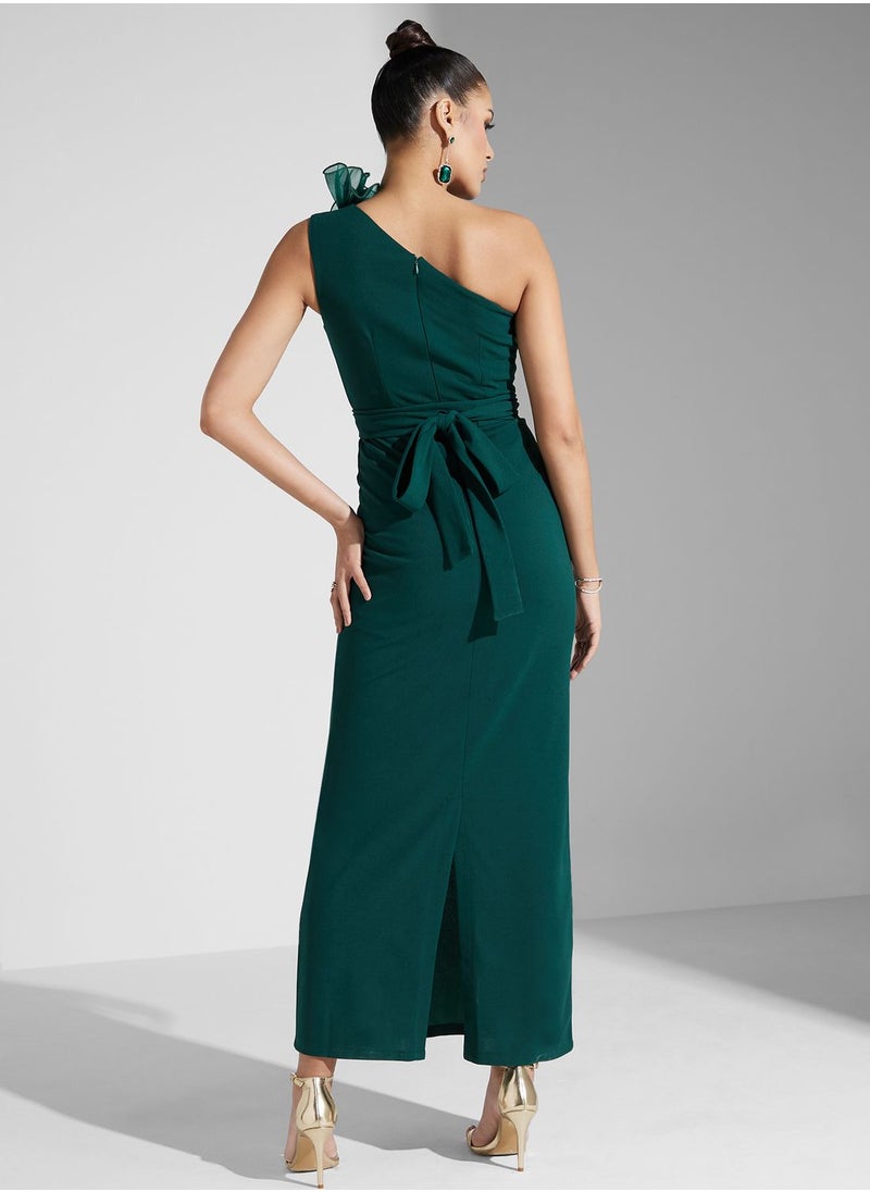 Iyra - Barcodes Tiered Mesh Dress - Image 1