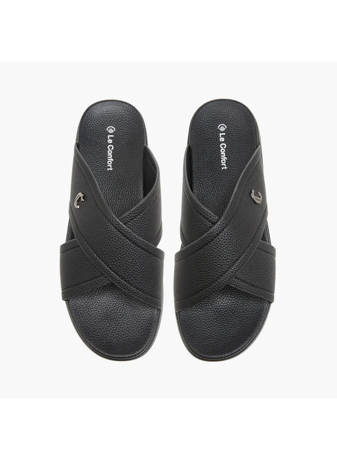 لو كونفورت Men Cross Strap Slip-On Sandals
