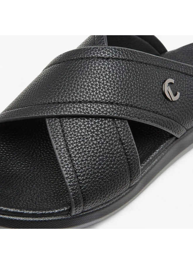 Le Confort Men Cross Strap Slip-On Sandals