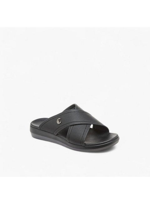 Men Cross Strap Slip-On Sandals