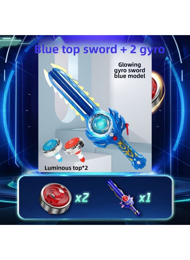 Luminous Sword-Shaped Style Top Toy Children's Alloy Spin Tuo Vs. Boys And Girls Langrisser Launcher Sword God Spin Tuo-Color:[ring Tao Dragon King] One Sword And 2 Tops-Specifications:[Customers Are Instantly Reduced] Highly Recommended  - Image 1