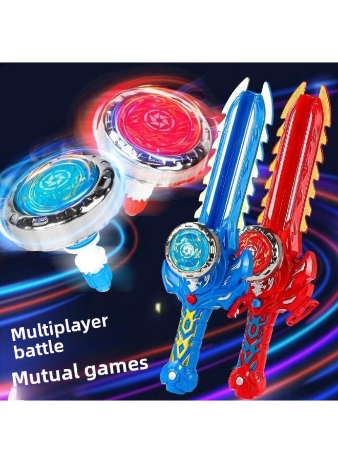 Luminous Sword-Shaped Style Top Toy Children's Alloy Spin Tuo Vs. Boys And Girls Langrisser Launcher Sword God Spin Tuo-Color:[ring Tao Dragon King] One Sword And 2 Tops-Specifications:[Customers Are Instantly Reduced] Highly Recommended  - Image 3