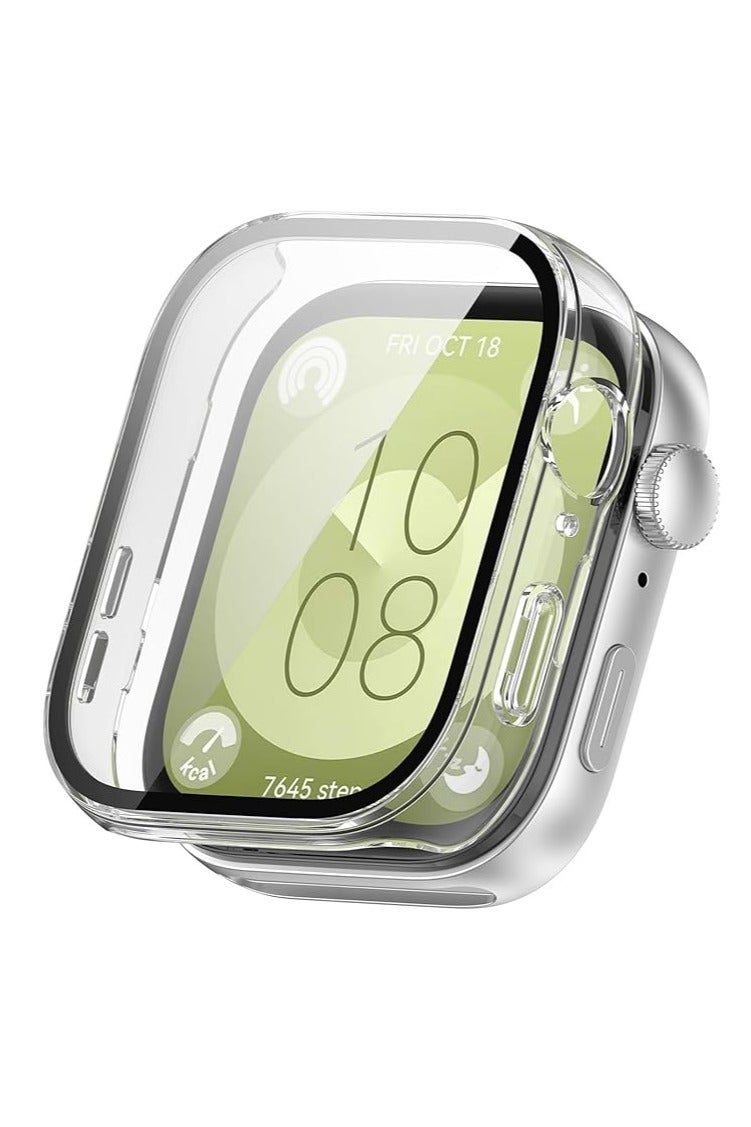 Slim Watch Case Compatible with Huawei Watch Fit 4 Soft Shockproof Full Coverage Built-in Screen Protector TPU Color clear