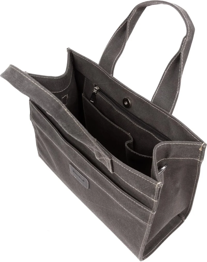 Bahels Dark Wash Effect Waxed Canvas Shoulder Bag with Strap