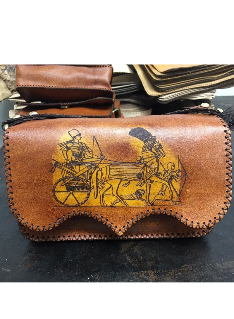 🎒 Handmade Genuine Leather Crossbody Bag – Small but Super Stylish 100% handcrafted genuine leather 3 zippered compartments for smart organization Magnetic clasp for easy and secure closure Includes built-in card slots Comes with handle + adjustable crossbody strap Size: 22×18 cm – perfect for daily use or casual outings 🛍️ Available now on Noon  From Real leather. Real craftsmanship. - Image 1