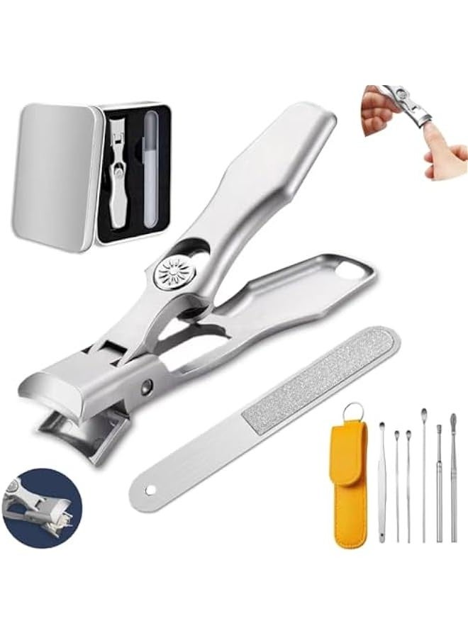 قصافة اظافر المانية للرجال والنساء من اجسيكسزلان، قصافة اظافر قدم حادة للغاية من الستانلس ستيل للاظافر السميكة لكبار السن بتصميم مضاد للرذاذ ومبرد للاظافر، قصافة اظافر للاصابع للرجال - Image 1