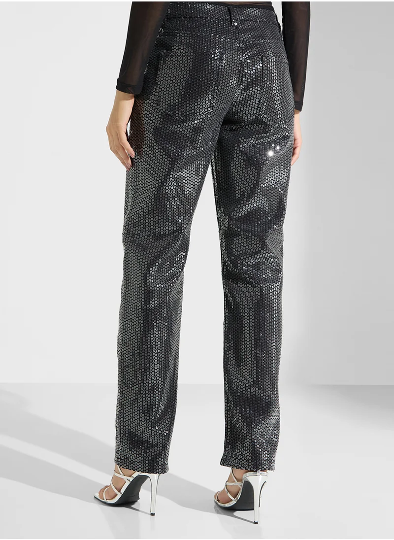 ONLY High Waist Sequin Pants