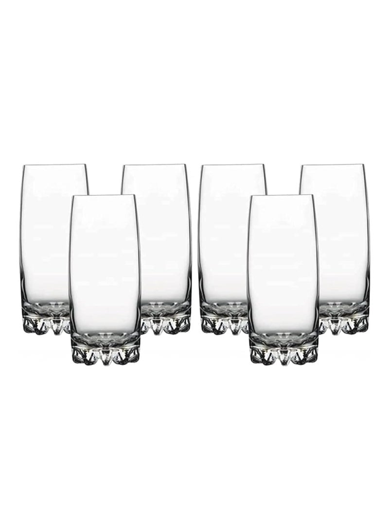 Large Juice Cups Set of 6  Long Drink glass  385 ml  - Image 1