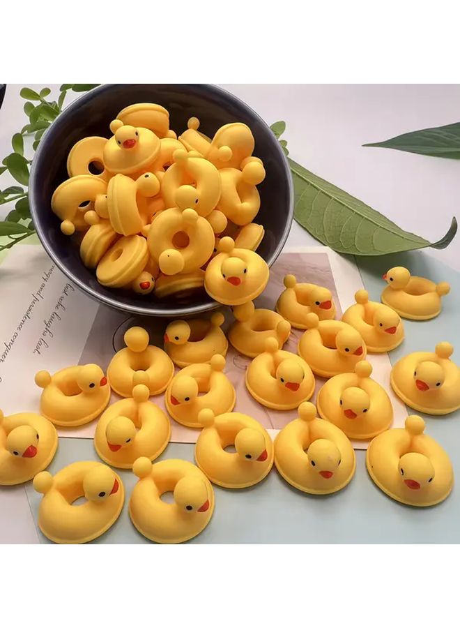 22 Pcs Mini Yellow Duck Float Shaped Statues For DIY Jewelry Making And Garden Decor - Image 2