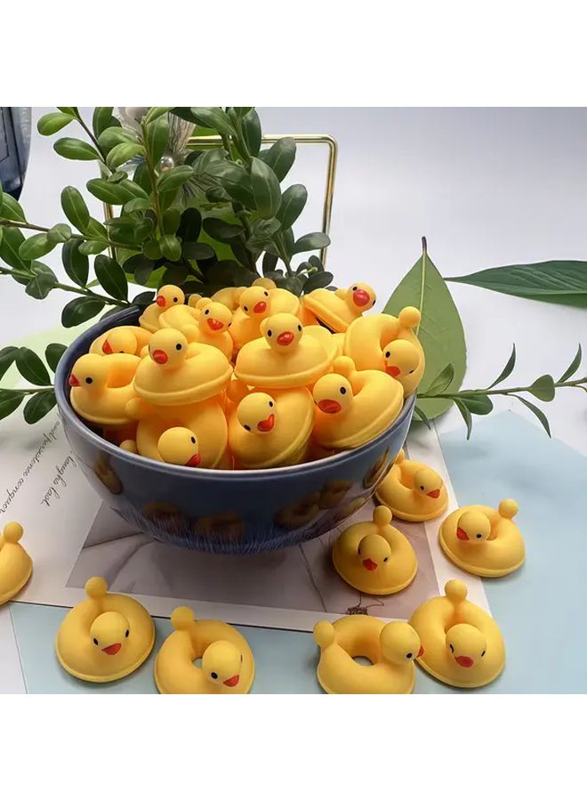 22 Pcs Mini Yellow Duck Float Shaped Statues For DIY Jewelry Making And Garden Decor - Image 4