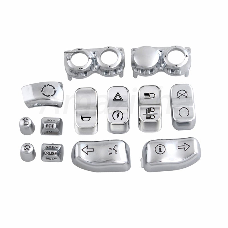 Amazicha Chrome Hand Control Switch Housing Caps Compatible for Harley Davidson Electra Street Glide 2014 2015 2016 2017 2018 2019 2020 2021 2022 2023 2024 - Image 3