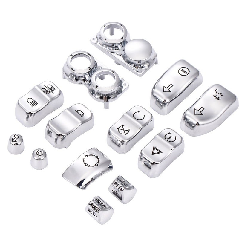 Amazicha Chrome Hand Control Switch Housing Caps Compatible for Harley Davidson Electra Street Glide 2014 2015 2016 2017 2018 2019 2020 2021 2022 2023 2024 - Image 1