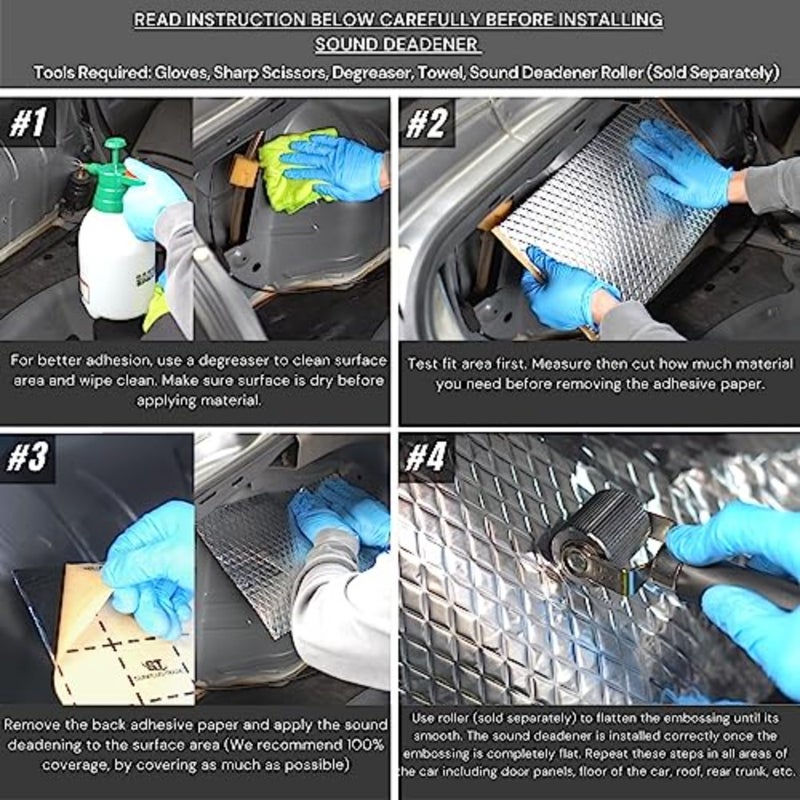 Car Sound Deadening Mat, Butyl Automotive Sound Deadener, Audio Noise Insulation and Dampening, Noise Insulation and Vibration Dampening Material, 5 Pcs 80 MIL 36 SQFT - Image 5