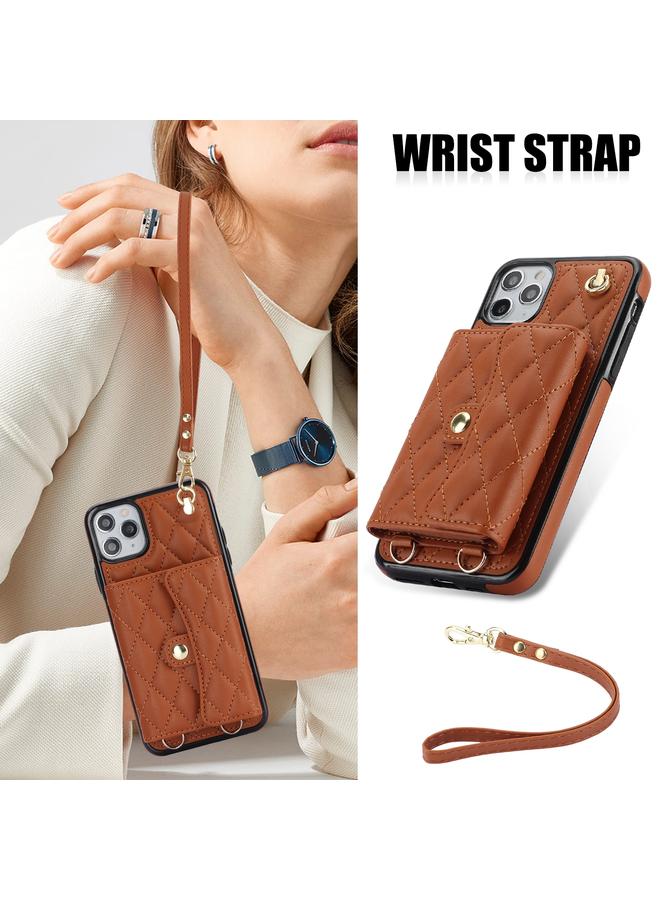 زبون جراب هاتف iPhone 11 Pro Crossbody Rhombic Horizontal Wallet Leather - Image 2