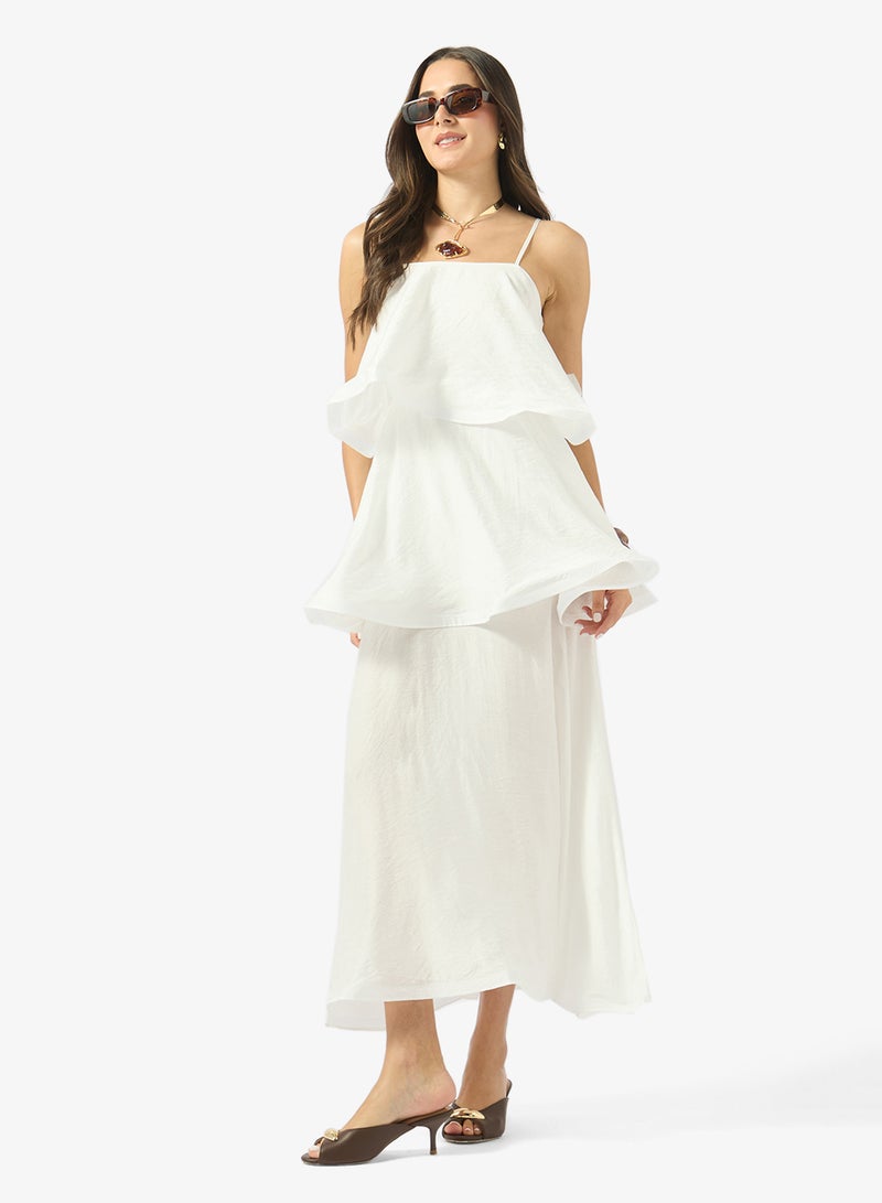 Ginger Off Shoulder Ruffle Tiered A Line Dress - Image 4
