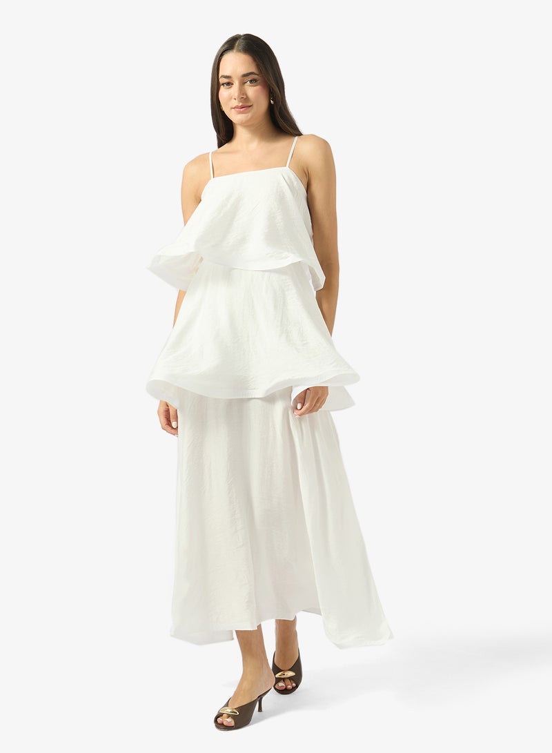 Ginger Off Shoulder Ruffle Tiered A Line Dress - Image 1