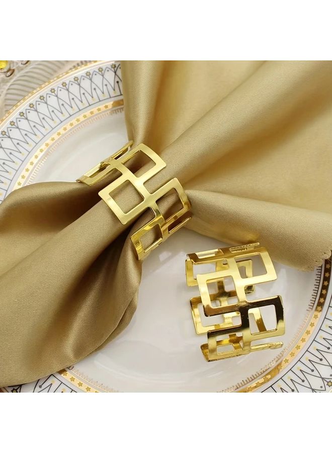 Silvery Wedding Napkin Rings Set Of 6 Pcs For Party Hotel Decoration - Image 3