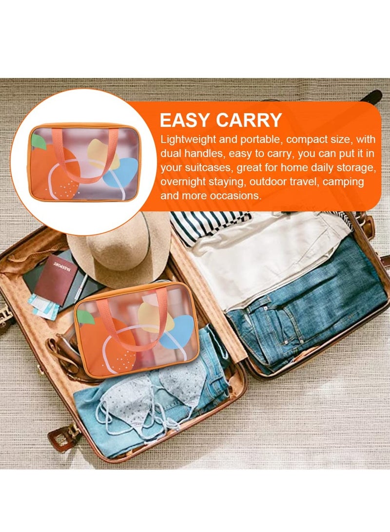 Excefore Toiletry Bag, Travel Makeup Bag, PVC Waterproof Portable Make Up Bag, Large Capacity Makeup Bag Zipper Pouch with Handy Handle, Dry Wet Separate Draining Shower Caddy Bag for Women - Image 5