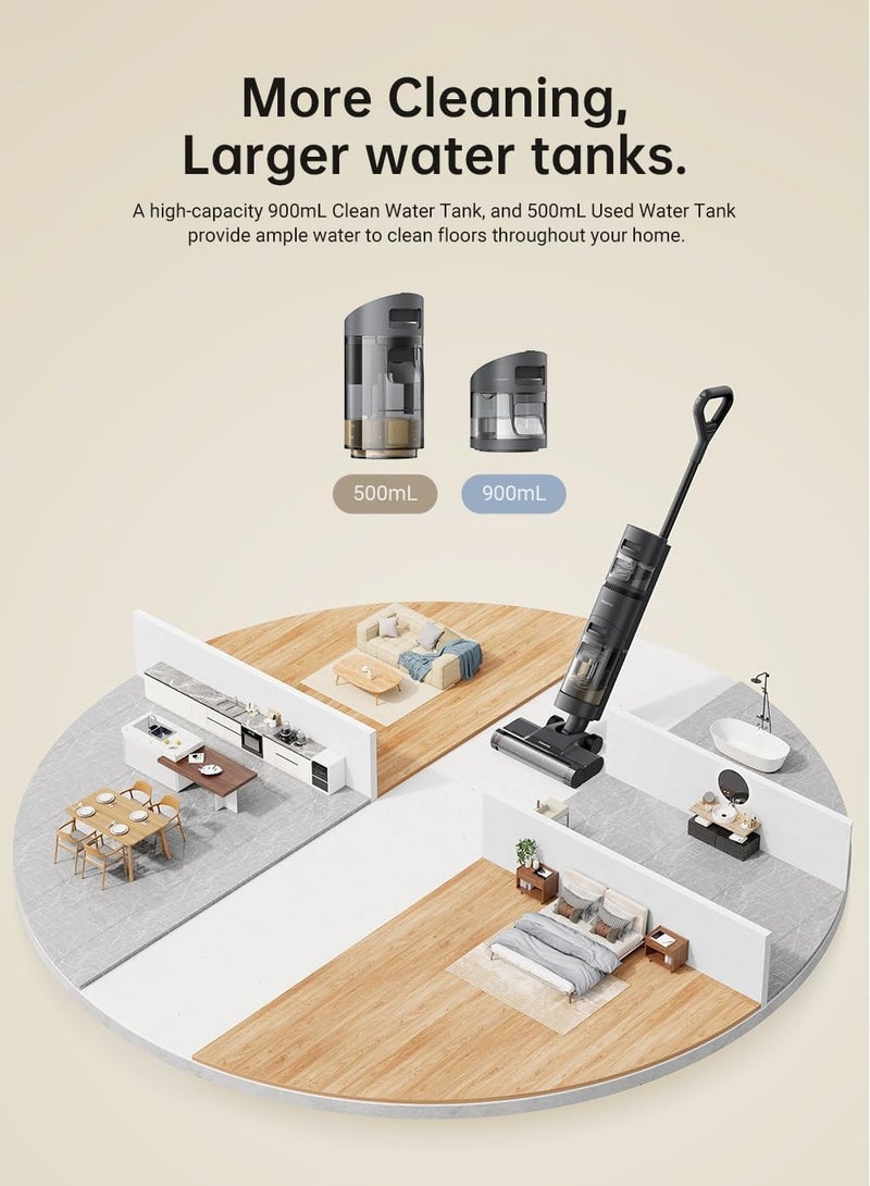 Dreame H12 Core Wet-Dry Vacuum Cleaner, Lightweight Smart Cordless Vacuum and Mop, Intelligent Dirt Detection, Automatic Self-Cleaning, for Wood, Vinyl and Other Hard Floors, 200 W H12-CORE Grey - Image 3