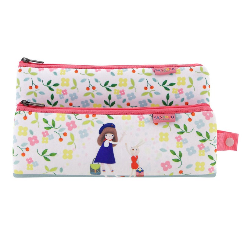 SANTORO 2In1 Pencil Case Set - Bon Voyage 682Kk03