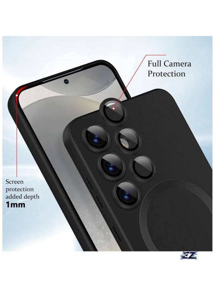 ELTRAZONE - Samsung Galaxy S24 Plus 5G Magnetic Case Cover – Luxury Metallic Paint, Silicone Phone Case with Full Camera Lens Protector, Shockproof Bumper for Maximum Protection – Stylish and Durable Case for Samsung Galaxy S24 Plus 5G - Image 1