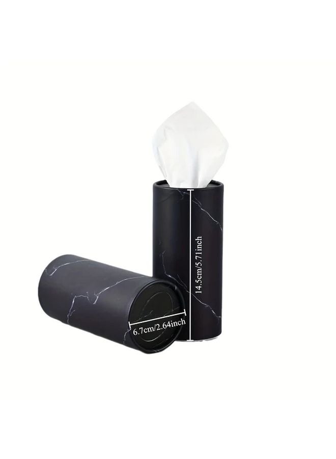 4pcs Black Car Cup Holder Tissue Box With Travel Pouch For Bathroom Vehicle - Image 4