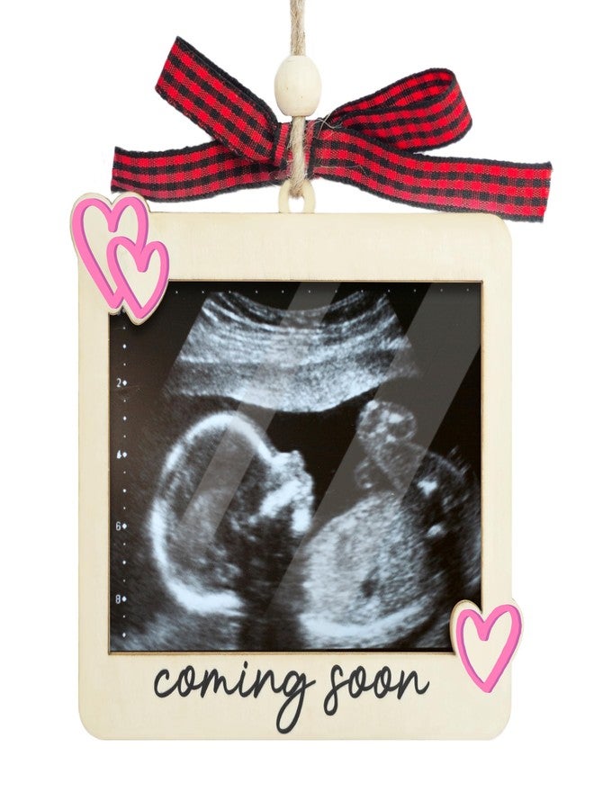 Hangwoous Ultrasound Picture Frame Ornament with Plastic Cover - Baby Coming Soon Announcement for Grandparents, Husband - Sonogram Photo Frame Ornament - Ultrasound Picture Protector - Baby Gender Reveal Gift - Image 1